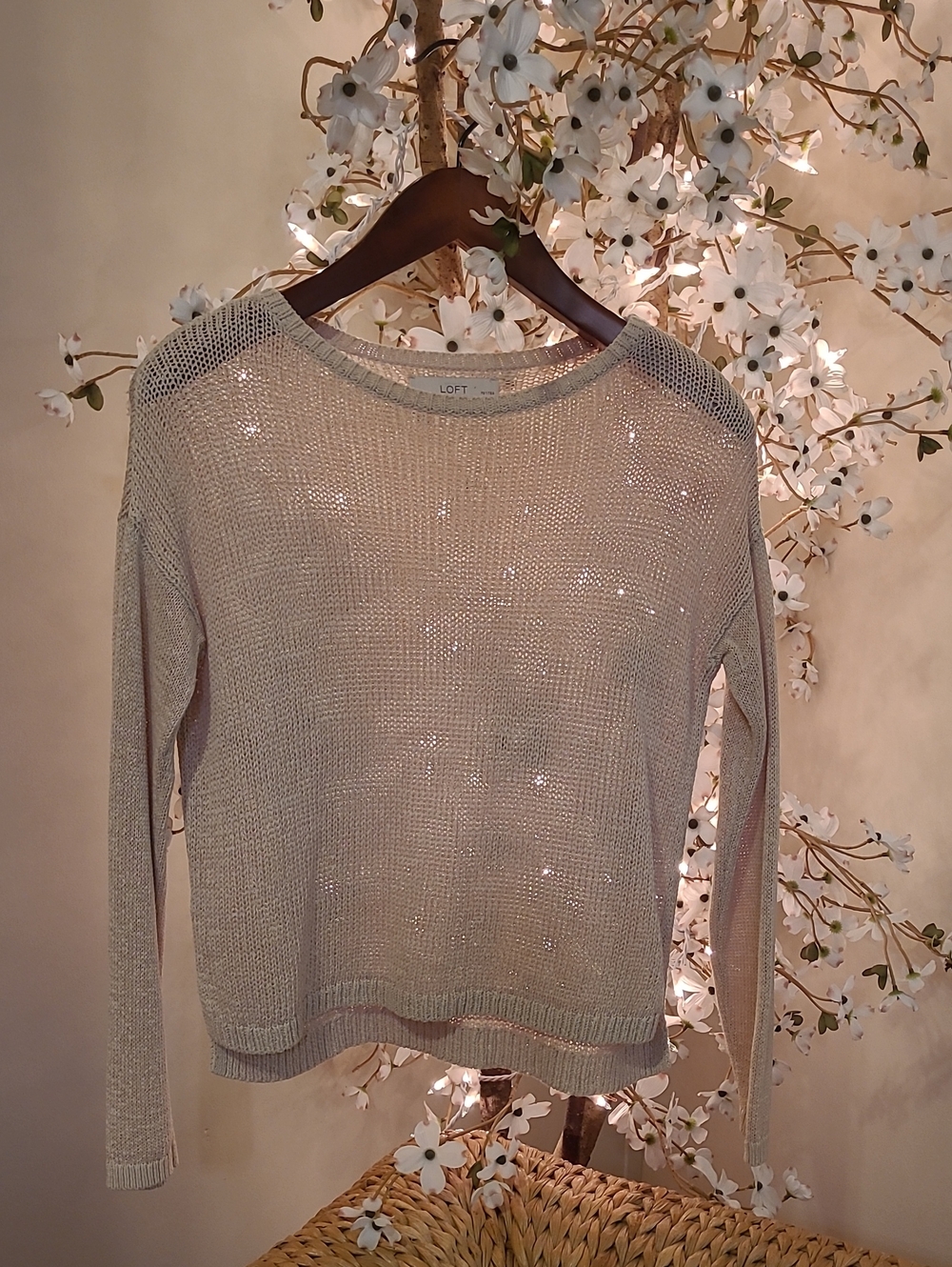 Light Tan Split Hem Sweater